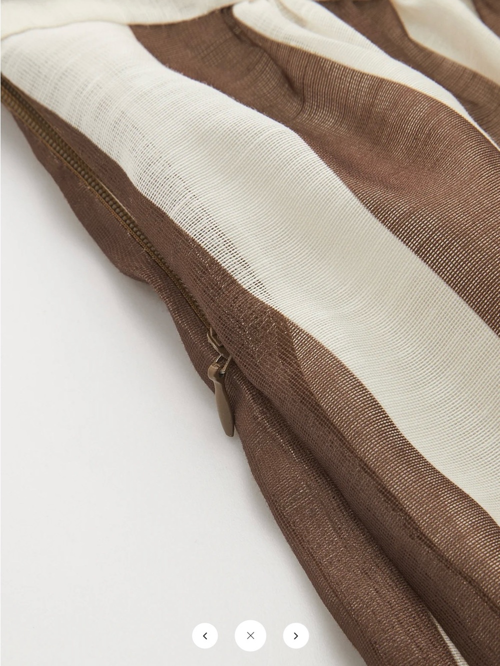 Commense One-Shoulder Striped Ring Detail Midi Dress in Brown and White - XL - Picture 5 of 9